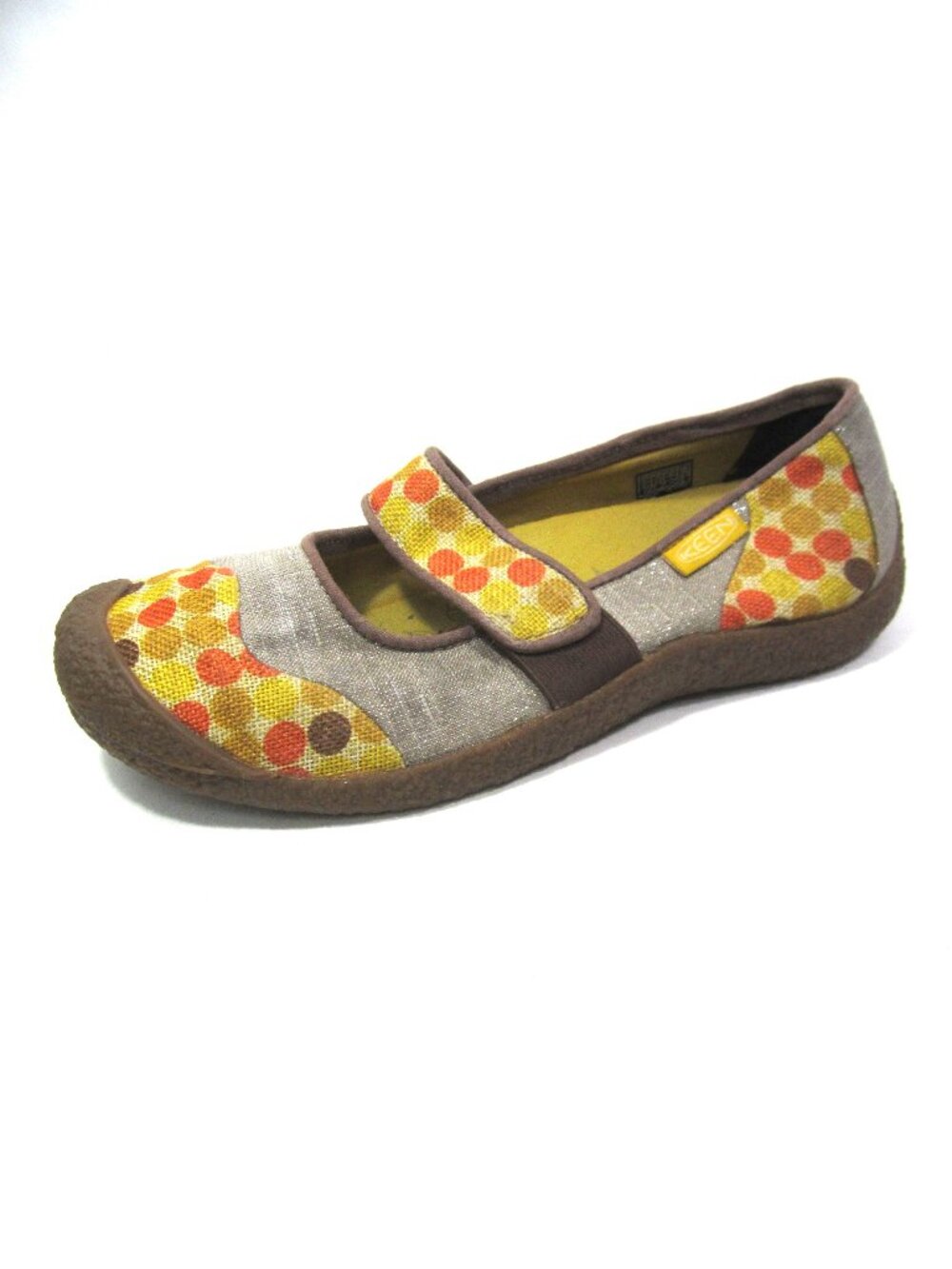 Keen Size 9.5 M Harvest Mary Jane Yellow Mustard Orange Brown Dots Metallic